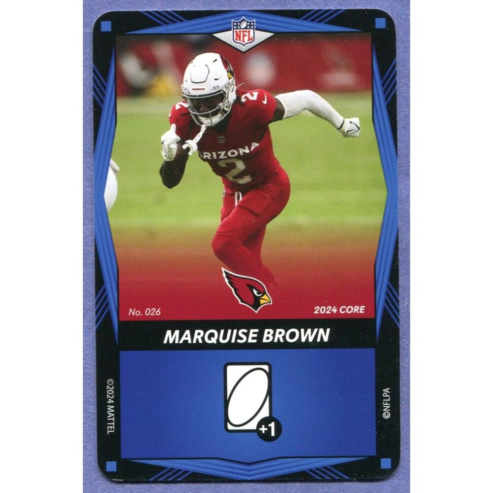 2024 Uno Elite Football Card Blue #26 Marquise Brown